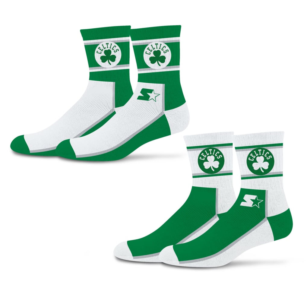  Boston Celtics Starter Double Color Block 2-Pack Mid-Crew Socks - Kelly Green/White